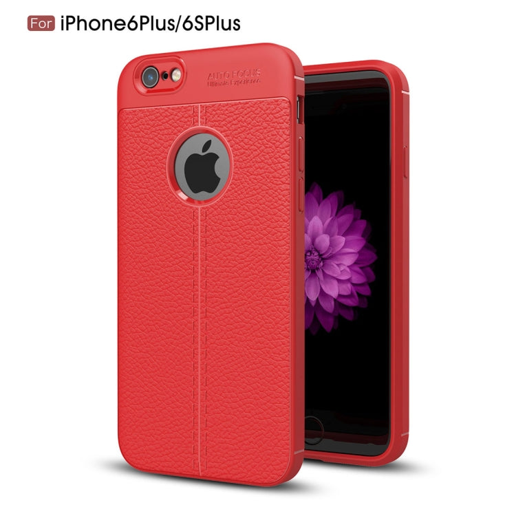 For iPhone 6 Plus & 6s Plus Litchi Texture TPU Protective Back Cover Case