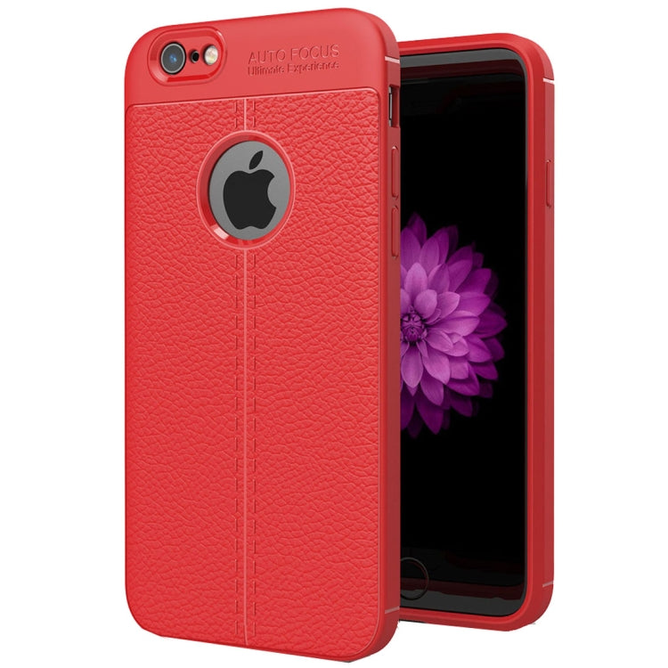 For iPhone 6 Plus & 6s Plus Litchi Texture TPU Protective Back Cover Case