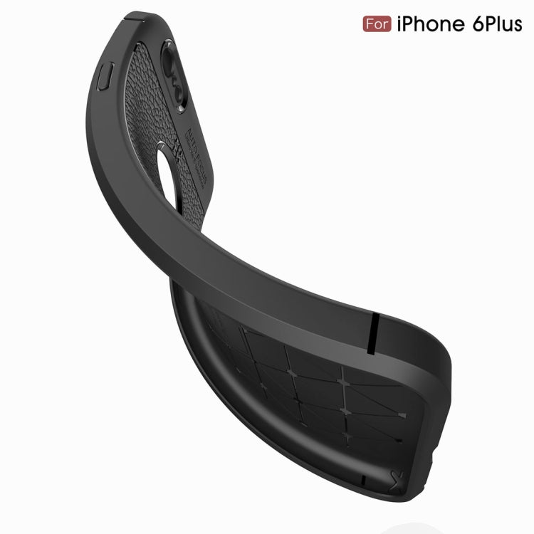 For iPhone 6 Plus & 6s Plus Litchi Texture TPU Protective Back Cover Case