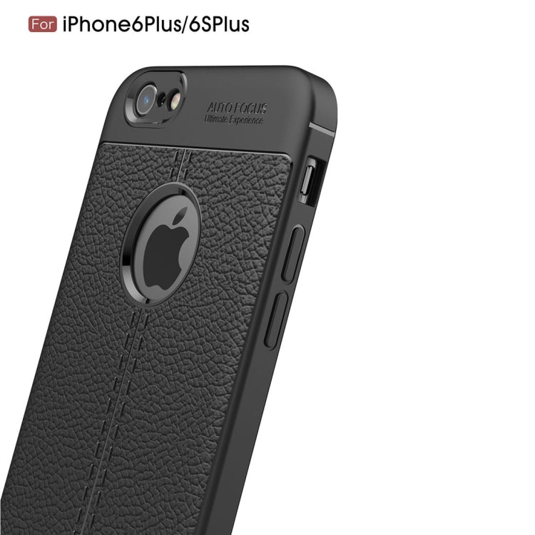 For iPhone 6 Plus & 6s Plus Litchi Texture TPU Protective Back Cover Case