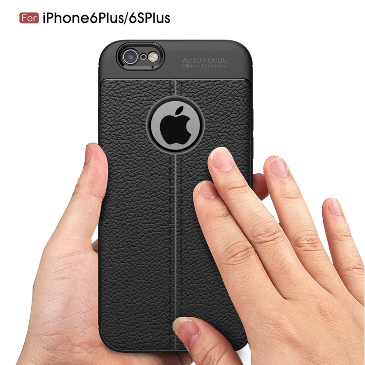 For iPhone 6 Plus & 6s Plus Litchi Texture TPU Protective Back Cover Case