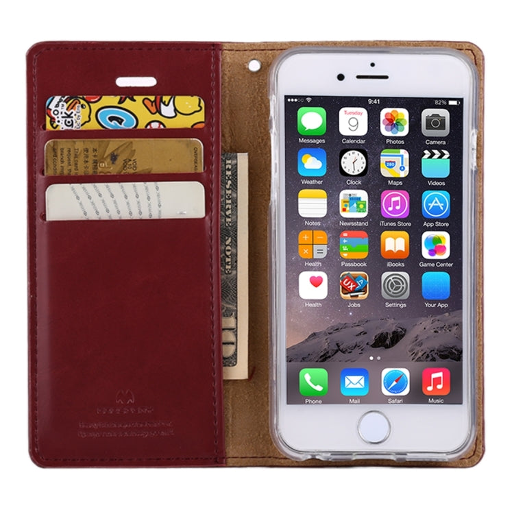 GOOSPERY BLUE MOON FLIP for iPhone 6 Plus & 6s Plus Crazy Horse Texture PU + TPU Horizontal Flip Leather Case with Holder & Card Slots & Wallet