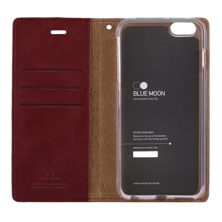GOOSPERY BLUE MOON FLIP for iPhone 6 Plus & 6s Plus Crazy Horse Texture PU + TPU Horizontal Flip Leather Case with Holder & Card Slots & Wallet