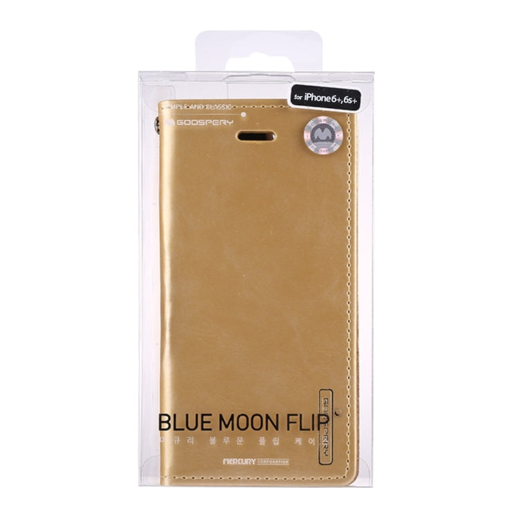 GOOSPERY BLUE MOON FLIP for iPhone 6 Plus & 6s Plus Crazy Horse Texture PU + TPU Horizontal Flip Leather Case with Holder & Card Slots & Wallet