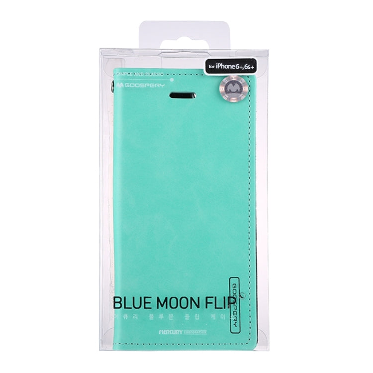 GOOSPERY BLUE MOON FLIP for iPhone 6 Plus & 6s Plus Crazy Horse Texture PU + TPU Horizontal Flip Leather Case with Holder & Card Slots & Wallet
