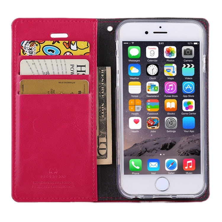 GOOSPERY BLUE MOON FLIP for iPhone 6 Plus & 6s Plus Crazy Horse Texture PU + TPU Horizontal Flip Leather Case with Holder & Card Slots & Wallet