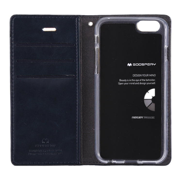 GOOSPERY BLUE MOON FLIP for iPhone 6 Plus & 6s Plus Crazy Horse Texture PU + TPU Horizontal Flip Leather Case with Holder & Card Slots & Wallet
