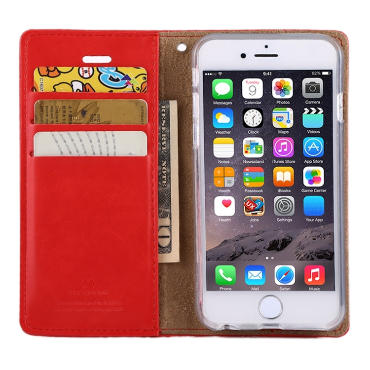 GOOSPERY BLUE MOON FLIP for iPhone 6 Plus & 6s Plus Crazy Horse Texture PU + TPU Horizontal Flip Leather Case with Holder & Card Slots & Wallet