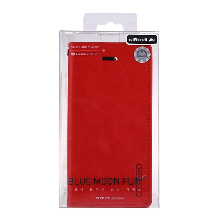 GOOSPERY BLUE MOON FLIP for iPhone 6 Plus & 6s Plus Crazy Horse Texture PU + TPU Horizontal Flip Leather Case with Holder & Card Slots & Wallet