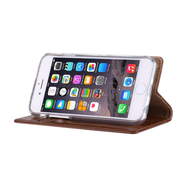 GOOSPERY BLUE MOON FLIP for iPhone 6 Plus & 6s Plus Crazy Horse Texture PU + TPU Horizontal Flip Leather Case with Holder & Card Slots & Wallet
