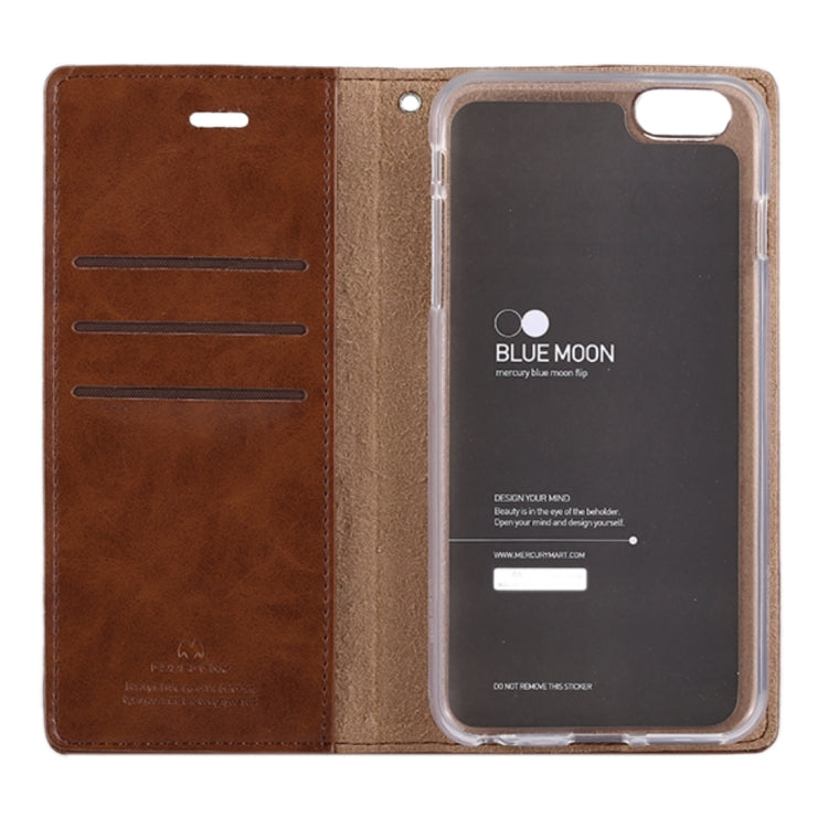 GOOSPERY BLUE MOON FLIP for iPhone 6 Plus & 6s Plus Crazy Horse Texture PU + TPU Horizontal Flip Leather Case with Holder & Card Slots & Wallet