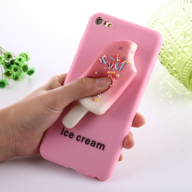 For iPhone 6 Plus & 6s Plus Ice Cream Pattern Squeeze Rebound Squishy Dropproof Protective Back Cover Case(Pink)