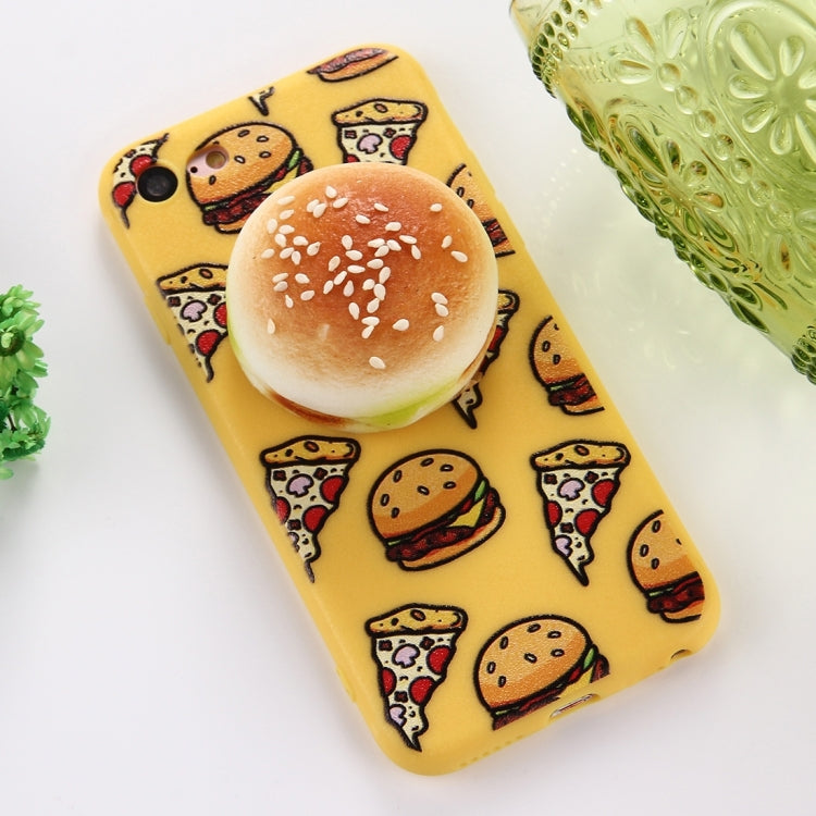 For iPhone 6 Plus & 6s Plus Sesame Burger Pattern Squeeze Rebound Squishy Dropproof Protective Back Cover Case(Yellow)
