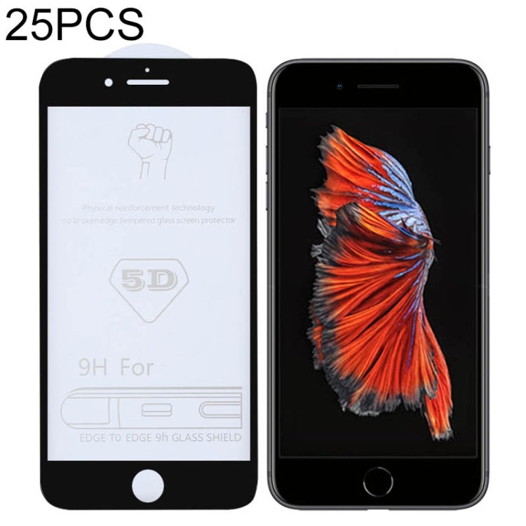 25 PCS 9H 5D Full Glue Full Screen Tempered Glass Film for iPhone 6 Plus / 6s Plus