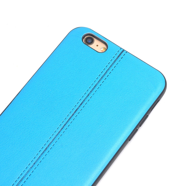 For iPhone 6 Plus & 6s Plus Plain Weave Texture Leather Surface Protective Back Cover Case