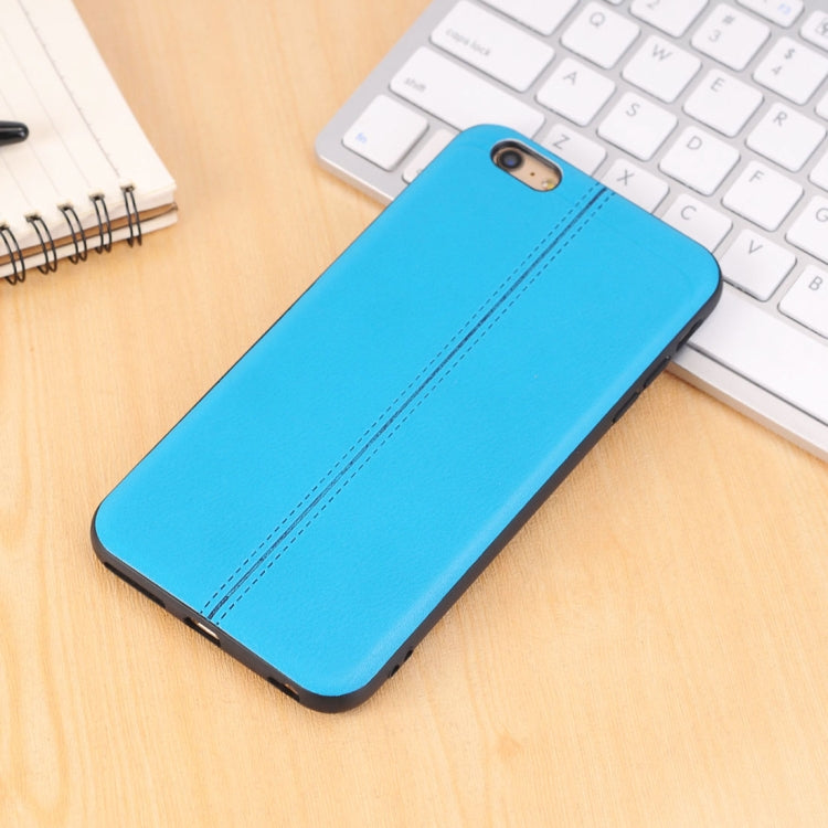 For iPhone 6 Plus & 6s Plus Plain Weave Texture Leather Surface Protective Back Cover Case