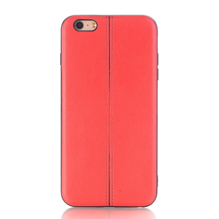 For iPhone 6 Plus & 6s Plus Plain Weave Texture Leather Surface Protective Back Cover Case
