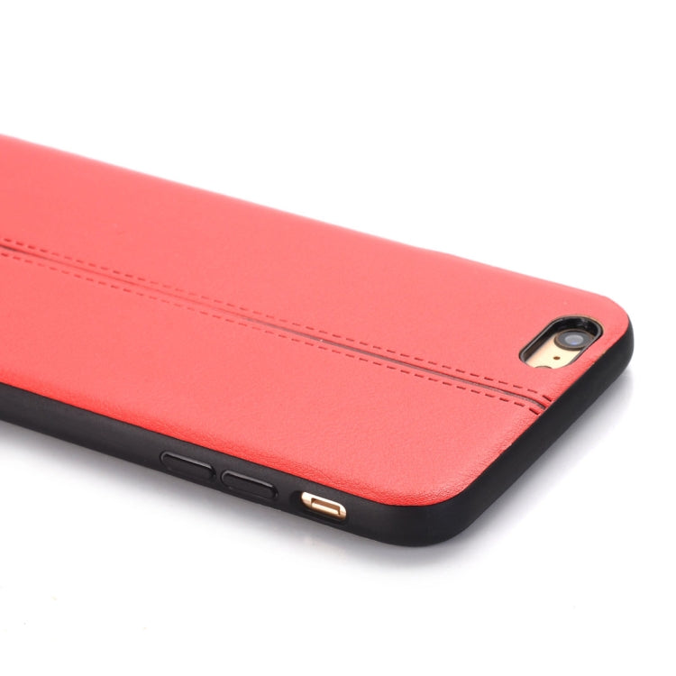 For iPhone 6 Plus & 6s Plus Plain Weave Texture Leather Surface Protective Back Cover Case