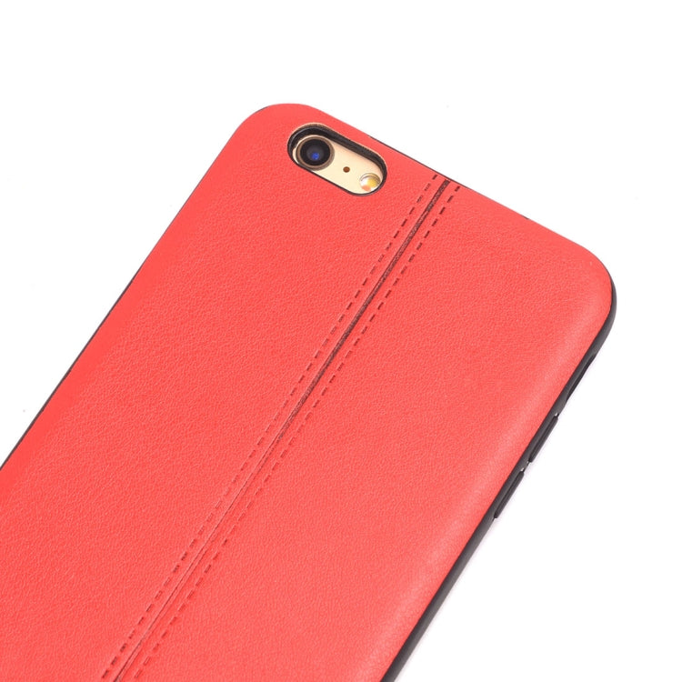 For iPhone 6 Plus & 6s Plus Plain Weave Texture Leather Surface Protective Back Cover Case