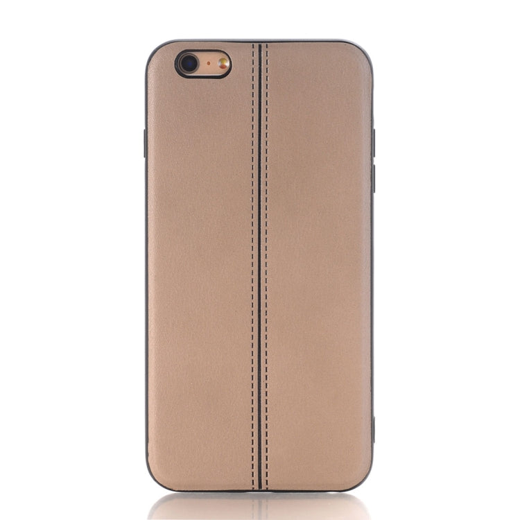 For iPhone 6 Plus & 6s Plus Plain Weave Texture Leather Surface Protective Back Cover Case