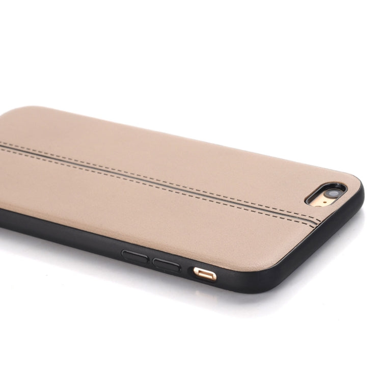 For iPhone 6 Plus & 6s Plus Plain Weave Texture Leather Surface Protective Back Cover Case