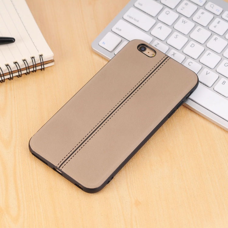 For iPhone 6 Plus & 6s Plus Plain Weave Texture Leather Surface Protective Back Cover Case
