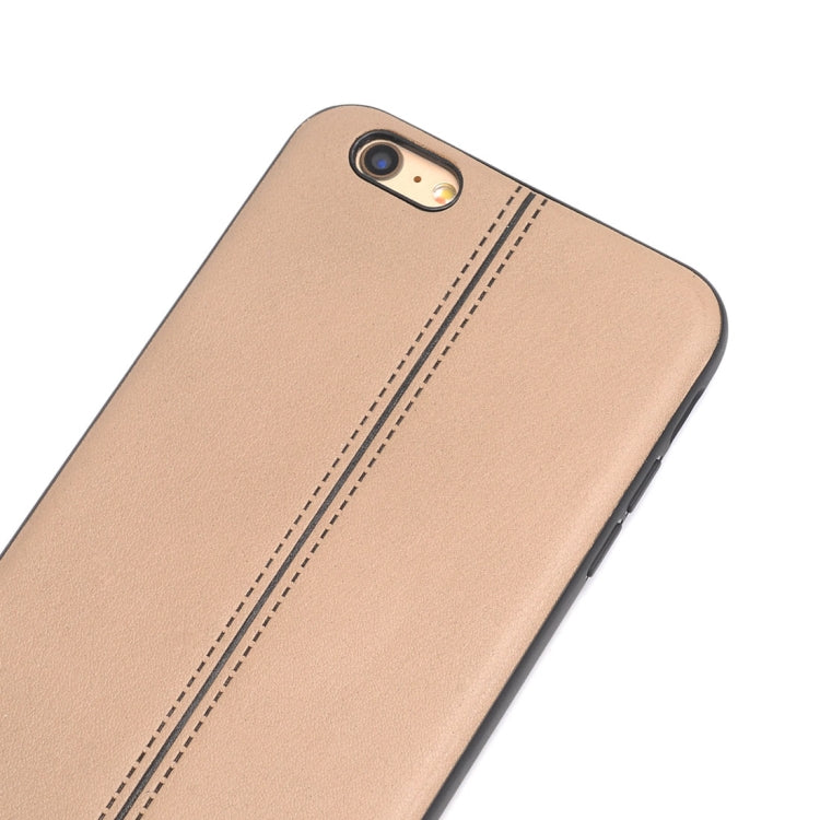 For iPhone 6 Plus & 6s Plus Plain Weave Texture Leather Surface Protective Back Cover Case
