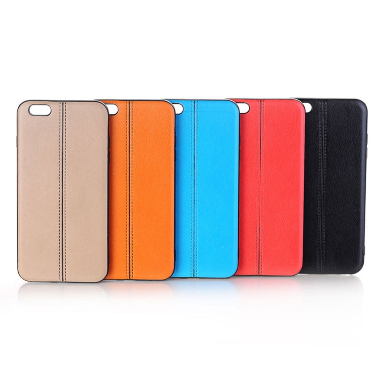 For iPhone 6 Plus & 6s Plus Plain Weave Texture Leather Surface Protective Back Cover Case