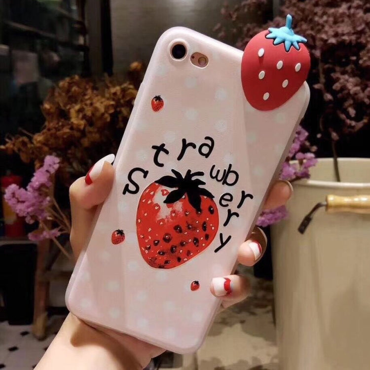 For iPhone 6 Plus & 6s Plus Fashion Papa Fruit Strawberry Pattern Protective Back Cover Case