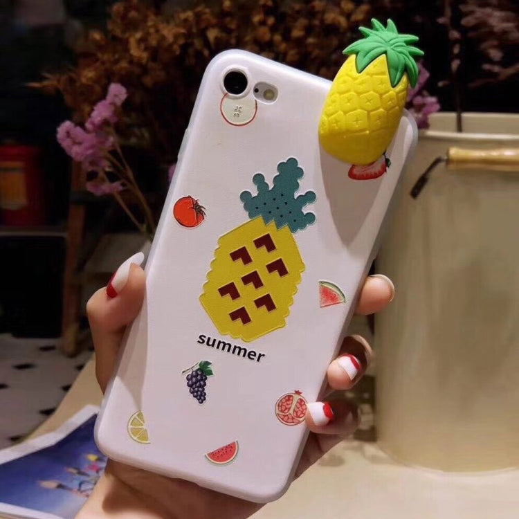 For iPhone 6 Plus & 6s Plus Fashion Papa Fruit Pineapple Pattern Protective Back Cover Case