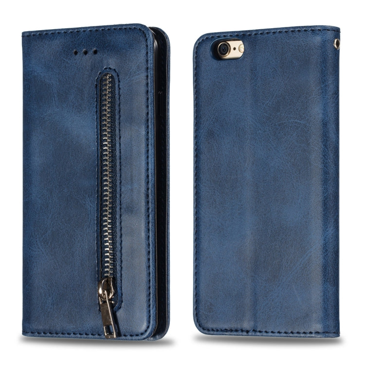 Calf Texture Zipper Magnetic Horizontal Flip Leather Case for iPhone 6s Plus / 6 Plus, with Wallet & Holder & Card Slots