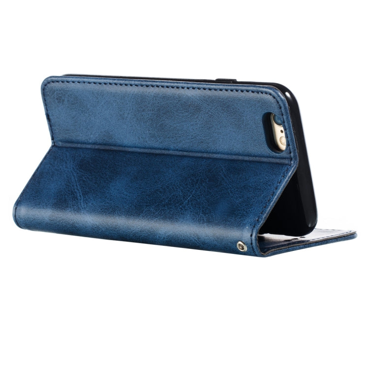Calf Texture Zipper Magnetic Horizontal Flip Leather Case for iPhone 6s Plus / 6 Plus, with Wallet & Holder & Card Slots