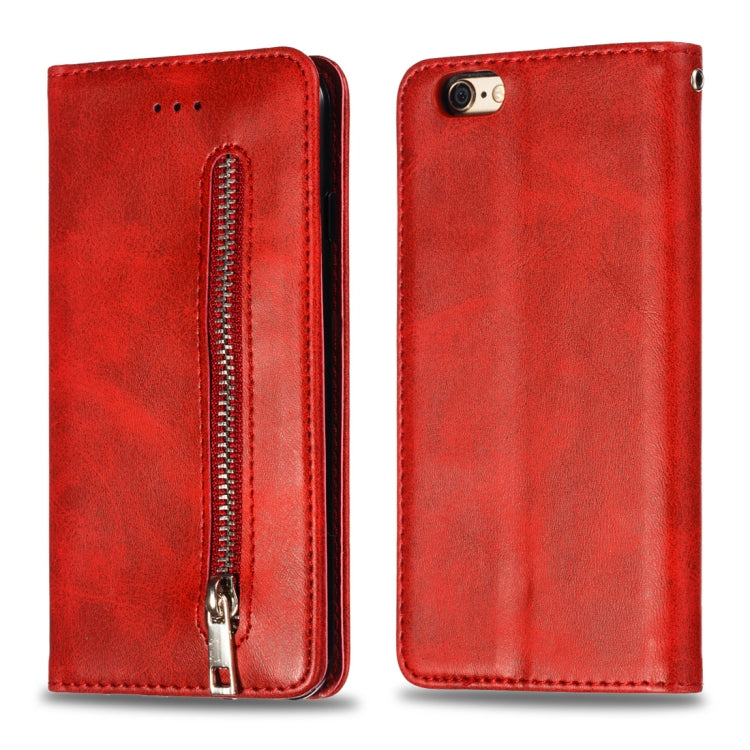 Calf Texture Zipper Magnetic Horizontal Flip Leather Case for iPhone 6s Plus / 6 Plus, with Wallet & Holder & Card Slots