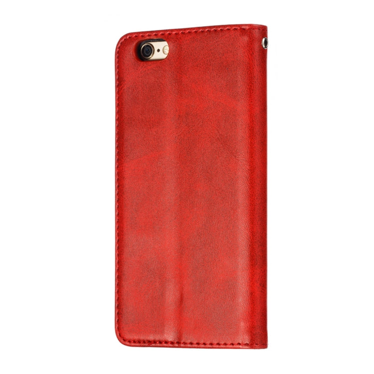 Calf Texture Zipper Magnetic Horizontal Flip Leather Case for iPhone 6s Plus / 6 Plus, with Wallet & Holder & Card Slots