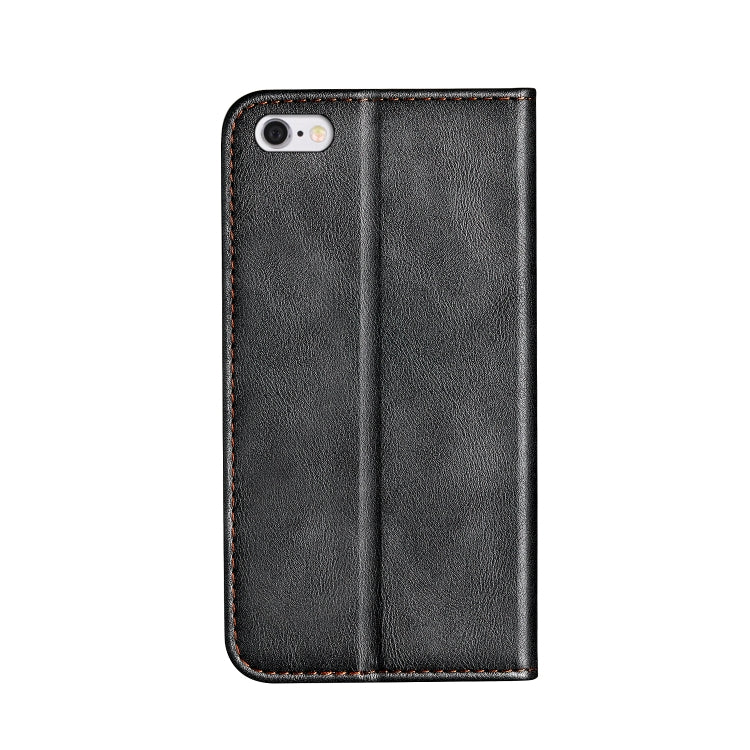 Business Solid Color Stitching Horizontal Flip Leather Case for iPhone 6, with Holder & Card Slots & Wallet & Lanyard