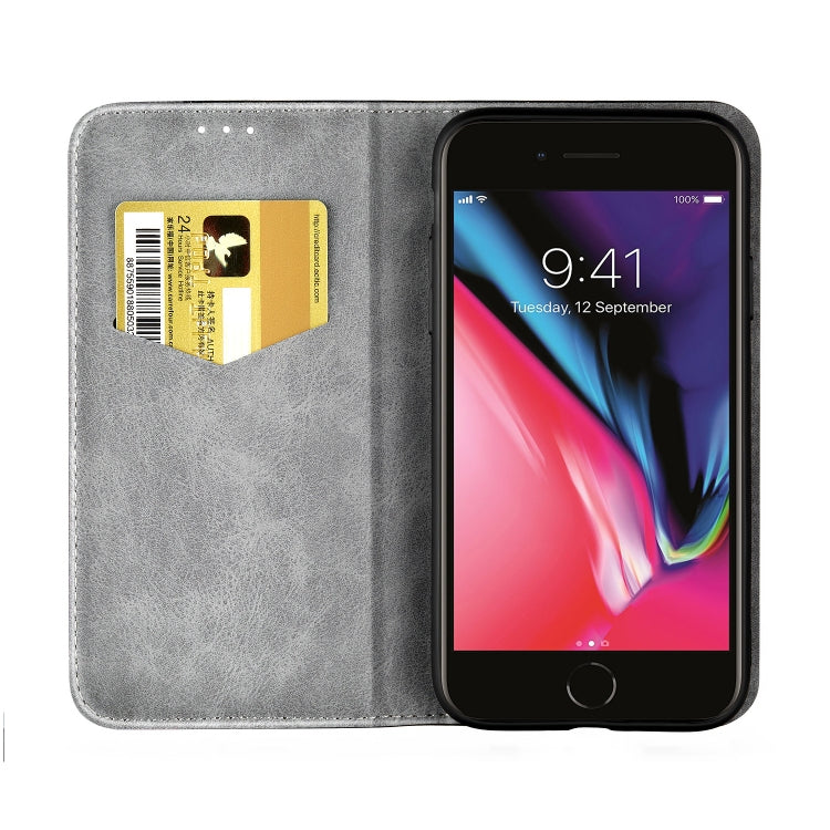 Business Solid Color Stitching Horizontal Flip Leather Case for iPhone 6, with Holder & Card Slots & Wallet & Lanyard