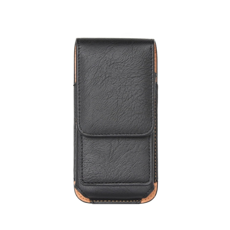 For iPhone 6 & 6s & 5 & 5S & 5C Classical Style Elephant Texture Vertical Flip Leather Case Waist Bag with Card Solts & Rrotatable Back Splint, Size: 15 x 7.5 cm(Black)