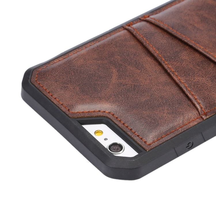 For iPhone 6 & 6s Crazy Horse Texture TPU Protective Case with Card Slot