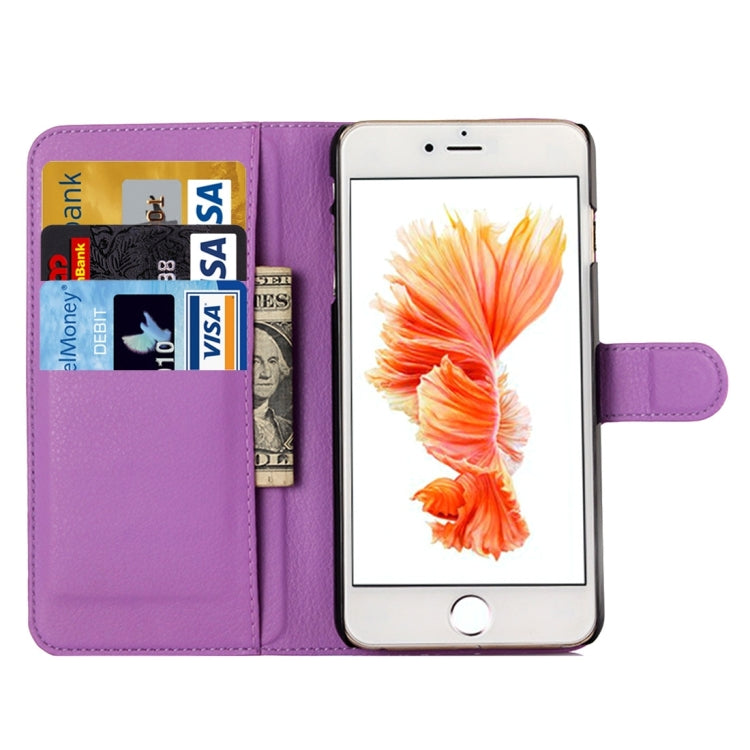 For iPhone 6 & 6s Litchi Texture Horizontal Flip Leather Case with Holder & Card Slots & Wallet