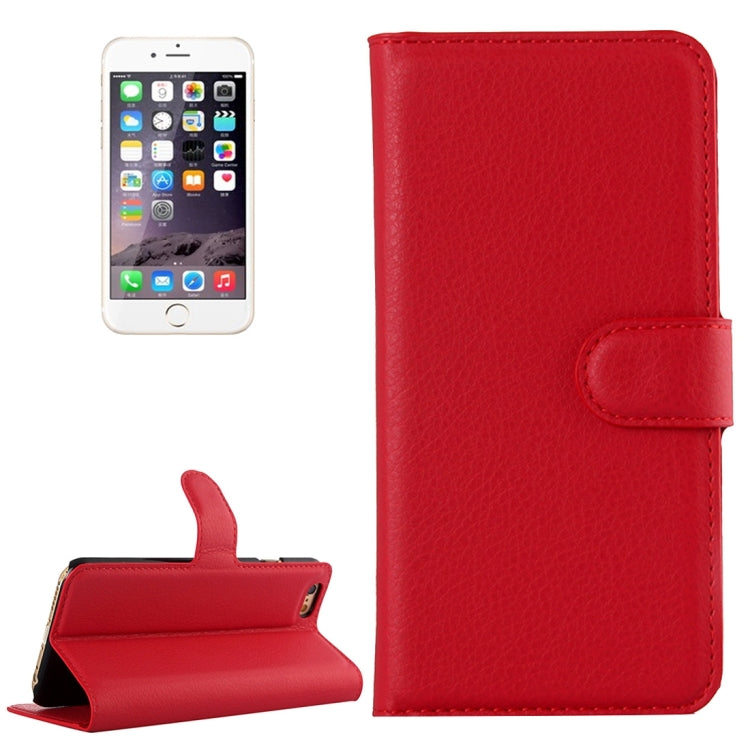 For iPhone 6 & 6s Litchi Texture Horizontal Flip Leather Case with Holder & Card Slots & Wallet