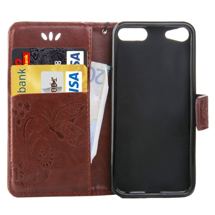 For iPod Touch 6 Crazy Horse Texture Printing Horizontal Flip Leather Case with Holder & Card Slots & Wallet & Lanyard