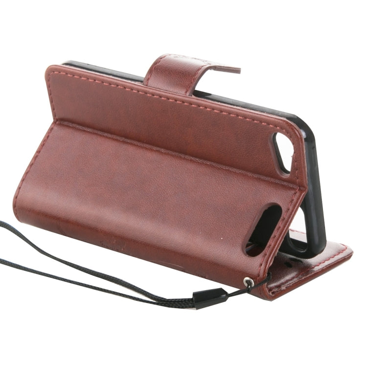 For iPod Touch 6 Crazy Horse Texture Printing Horizontal Flip Leather Case with Holder & Card Slots & Wallet & Lanyard