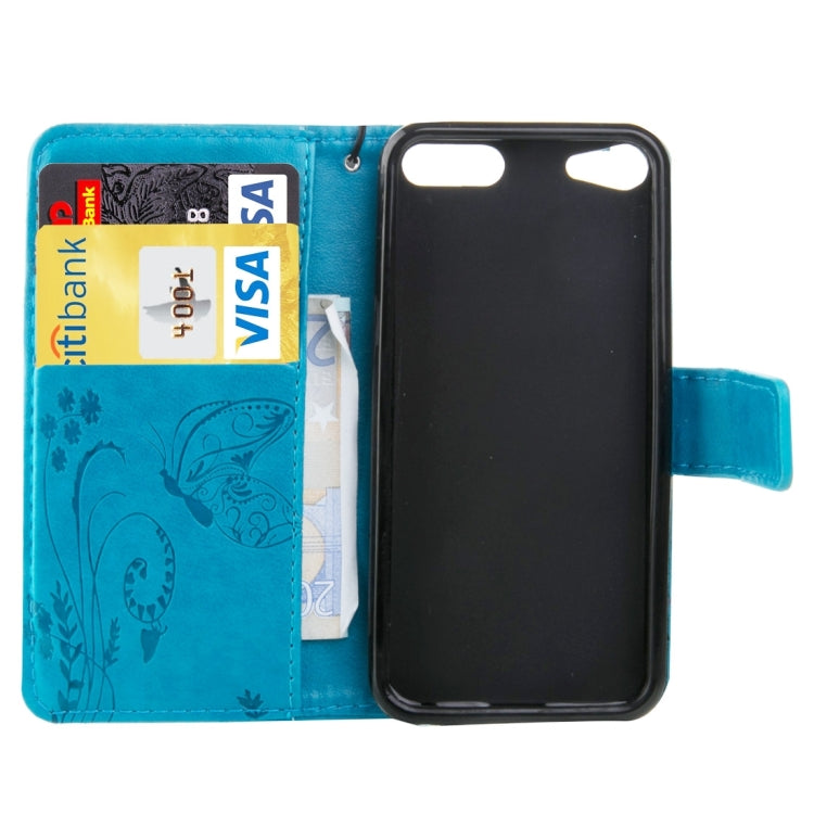 For iPod Touch 6 Crazy Horse Texture Printing Horizontal Flip Leather Case with Holder & Card Slots & Wallet & Lanyard