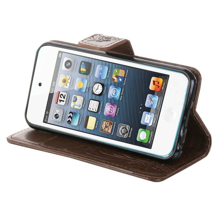 For iPod Touch 6 Crazy Horse Texture Printing Horizontal Flip Leather Case with Holder & Card Slots & Wallet & Lanyard