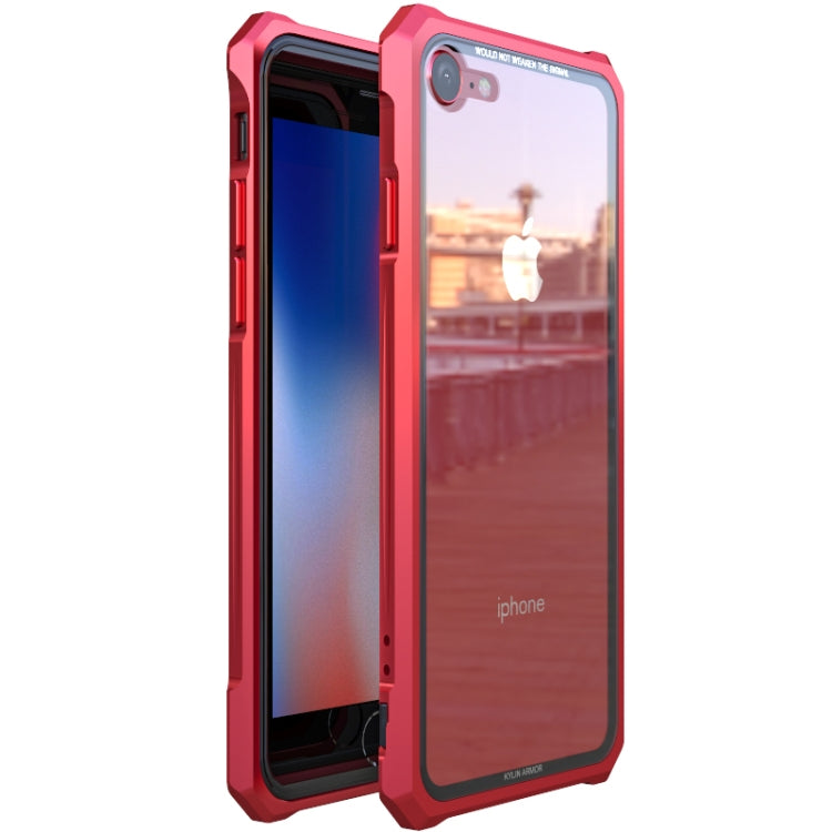 Snap-on Aluminum Frame and Tempered Glass Back Plate Case for iPhone 7