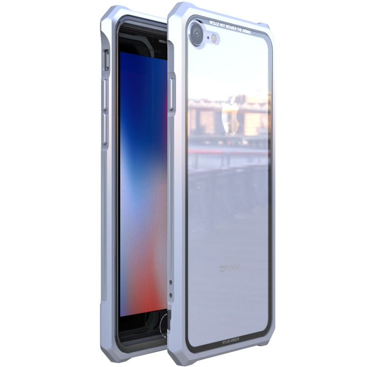 Snap-on Aluminum Frame and Tempered Glass Back Plate Case for iPhone 7