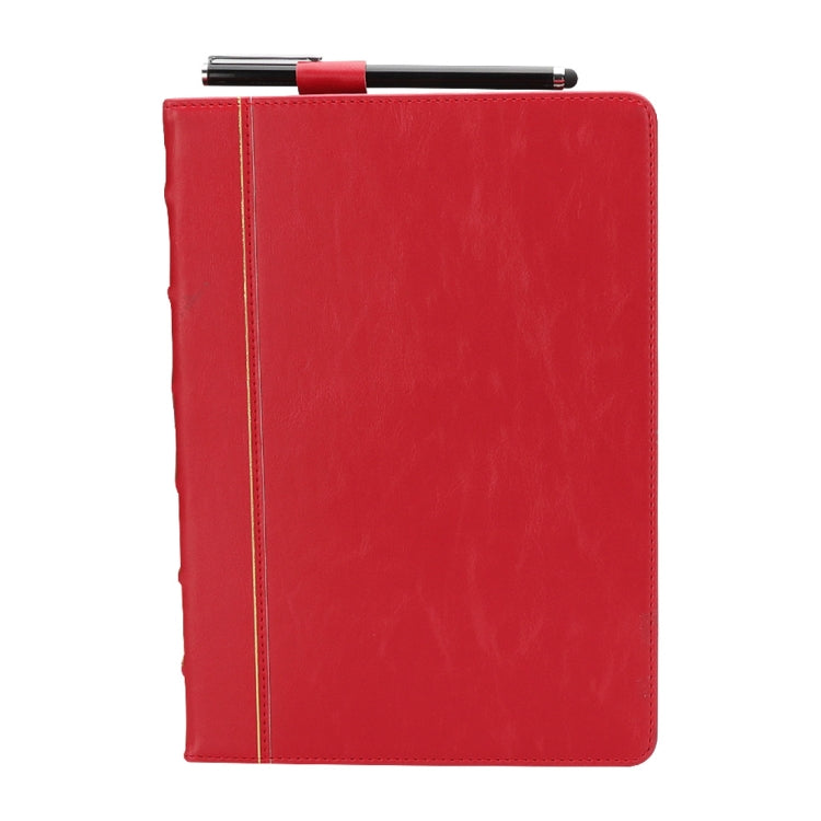 Bible Style Business Horizontal Flip Leather Case for iPad 9.7(2018) & 9.7(2017) & Pro 9.7 & Air2 & Air,  with Card Slots & Pen Slots & Photo Frame & Holder(Red)