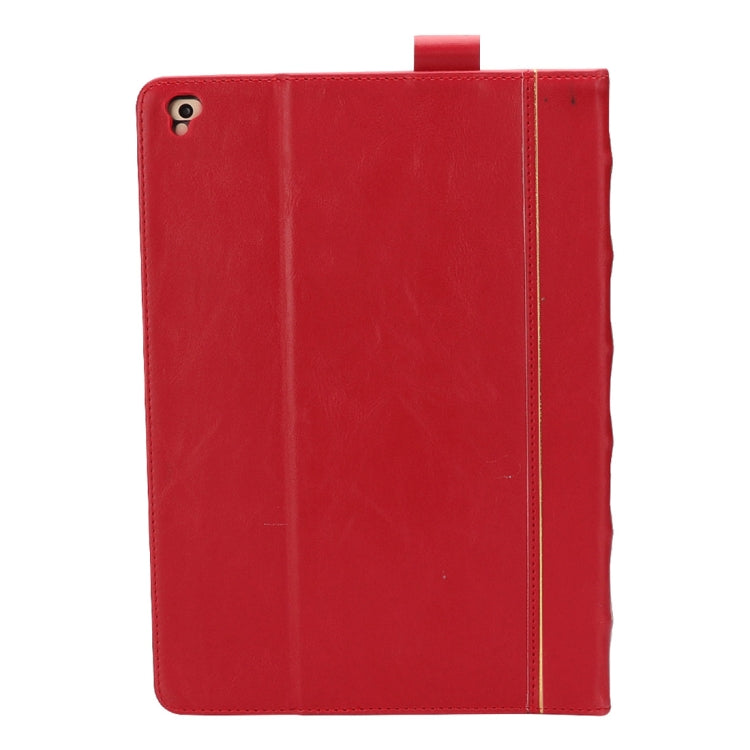 Bible Style Business Horizontal Flip Leather Case for iPad 9.7(2018) & 9.7(2017) & Pro 9.7 & Air2 & Air,  with Card Slots & Pen Slots & Photo Frame & Holder(Red)