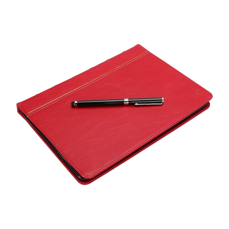 Bible Style Business Horizontal Flip Leather Case for iPad 9.7(2018) & 9.7(2017) & Pro 9.7 & Air2 & Air,  with Card Slots & Pen Slots & Photo Frame & Holder(Red)