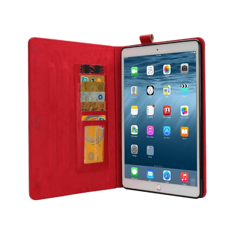 Bible Style Business Horizontal Flip Leather Case for iPad 9.7(2018) & 9.7(2017) & Pro 9.7 & Air2 & Air,  with Card Slots & Pen Slots & Photo Frame & Holder(Red)